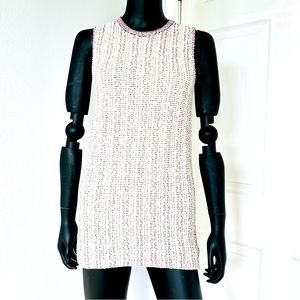 Theory Sweater Tank Knit Top Size P/S Meenaly Speckle Boucle Knit Sleeveless